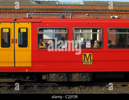 Tyne and Wear metro at West Jesmond station, Newcastle, England Stock Photo