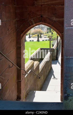 CHESTER, CHESHIRE, UK - APRIL 10, 2011:  City Wall Through Archway Stock Photo