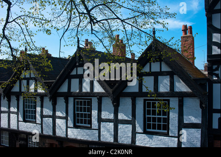 CHESTER, CHESHIRE, UK - APRIL 10, 2011:   Mock Tudor style Houses close to the City Walls Stock Photo