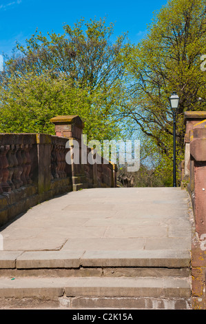 CHESTER, CHESHIRE, UK - APRIL 10, 2011:  View along the City Wall Stock Photo