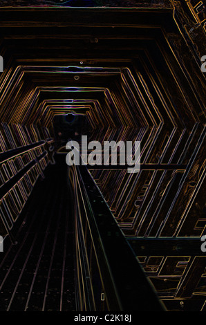 Abstract geometric shapes created from photo taken inside a tower at Beverley Minster, East Riding of Yorkshire, England, UK Stock Photo