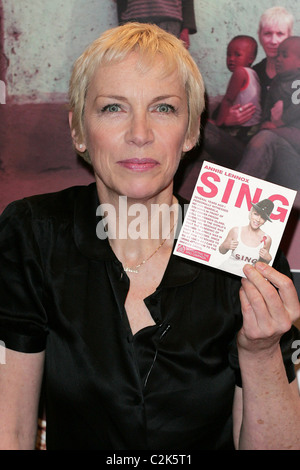 Annie Lennox launches the limited edition 'Sing' CD to raise awareness for South Africa's Treatment Action Campaign at The Body Stock Photo