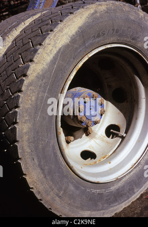 large wheels on lorry Stock Photo