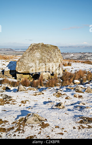 Maen Ceti / Arthur's Stone, Cefn Bryn, Gower, Wales Stock Photo