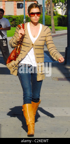 Jessica Biel out walking in Beverly Hills Los Angeles, California - 18.03.08 Stock Photo