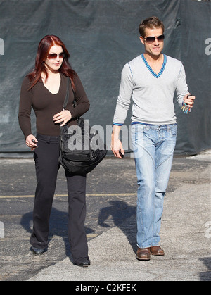 Priscilla Presley and Louis Van Amstel ABC's Dancing With The Stars contestants arrive at 3rd Street Dance Studio in West Stock Photo