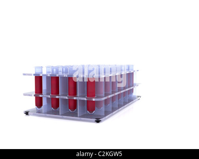 blood in test tube. 3d Stock Photo