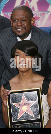 Angela Bassett and  Forest Whitaker Angela Bassett honoured with the 2,358th Star on the Hollywood Walk Of Fame on Hollywood Stock Photo