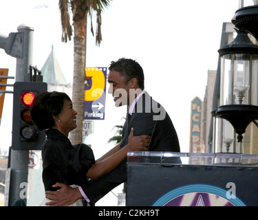 Angela Bassett and  Rick Fox Angela Bassett honoured with the 2,358th Star on the Hollywood Walk Of Fame on Hollywood Boulevard Stock Photo