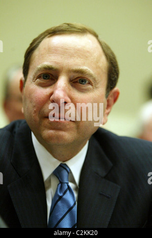 National Hockey League Commissioner Gary Bettman testifying before the US House Subcommittee on Commerce, Trade and Consumer Stock Photo