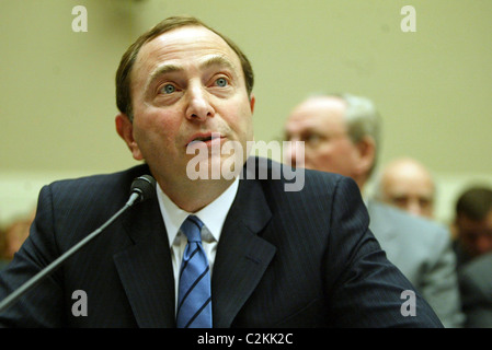 National Hockey League Commissioner Gary Bettman testifying before the US House Subcommittee on Commerce, Trade and Consumer Stock Photo