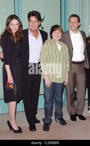 Marin Hinkle, Charlie Sheen, Angus T Jones and Jon Cryer The Academy of Television Arts & Sciences presents 'An evening with Stock Photo