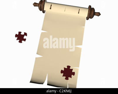 puzzle scroll. 3D Stock Photo