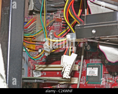 Inside of computer CPU, Central processing unit Stock Photo