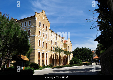 American University of Beirut, Lebanon, AUB, looking towards the Mediterranean sea. Gracious campus in heart of Beirut. Stock Photo