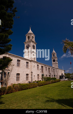 The Clock Tower building of the Royal Naval Dockyard, Ireland Island, Sandys Parish, Bermuda. Stock Photo