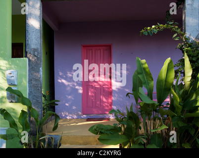 Doorway of private house, Boipeba Island, Brazil Stock Photo