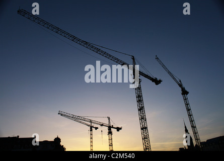Construction site in downtown Leipzig Saxony Germany Stock Photo