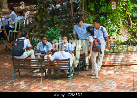 Students at Rafael Nunez University, Cartagena, Colombia Stock Photo