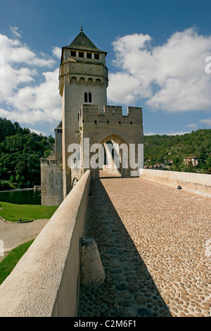pont valentre over the river lot at cahors.upright format.copy space. Stock Photo