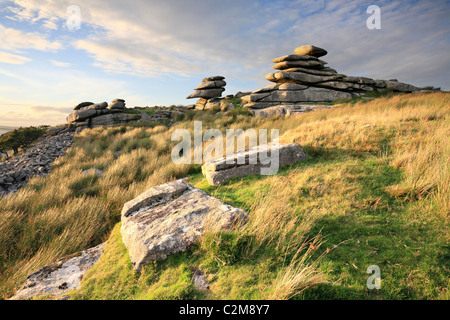 Granite Tors on Stowes hill near Minions on Bodmin Moor Stock Photo