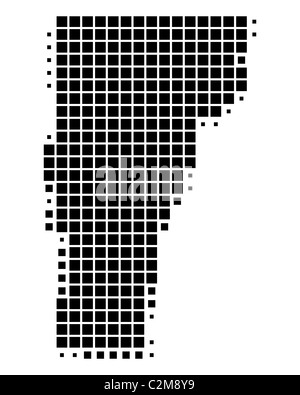Square dots pattern map of Vermont. Dotted pixel map with american ...
