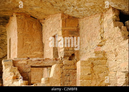 Dwellings in Balcony House, cliff dwelling in Mesa Verde National Park Stock Photo