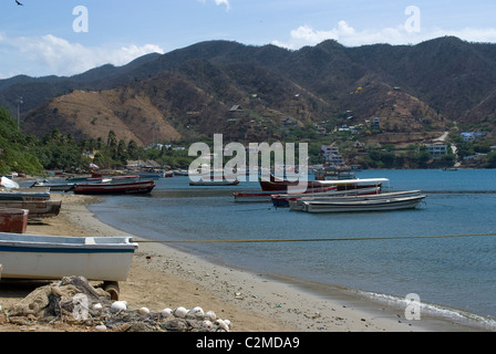 The fishing village of Taganga, along the Caribbean coast, Colombia Stock Photo