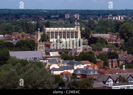 Aerial view of Eton town and College, with Eton College Chapel prominent, near Windsor, Berkshire Stock Photo