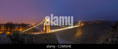 The Clifton Suspension Bridge, spanning the beautiful Avon Gorge, is the symbol of the city of Bristol. For almost 150 years Stock Photo