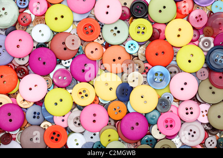 Assorted buttons as colorful background. Sewing accessories Stock Photo