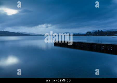 Dusk on Lake Windermere, England Stock Photo