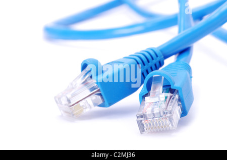 Macro shot of network connection plug Stock Photo