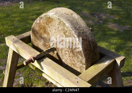 old sharpening stone Stock Photo