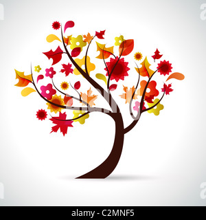 abstract illustration of a tree background for the season of autumn Stock Photo