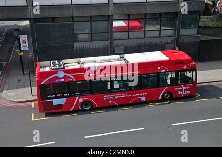 Hydrogen powered red bus, London, United Kingdom Stock Photo