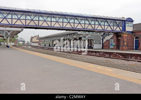 Selby Railway Station viewed from the south end of the platform Stock Photo