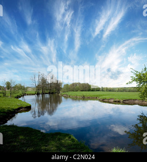 Lake in countryside in the spring time. Stock Photo