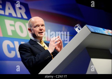 William Hague MP addresses the first day of the Conservative Spring Forum, Brighton, 27th February 2010. Stock Photo