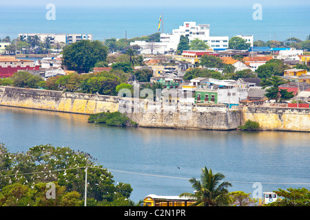 Walls around the old city, Cartagena, Colombsia Stock Photo