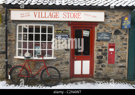 Village Shop at the Ryedale Folk Museum, Hutton-Le-Hole Stock Photo