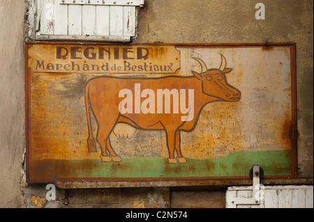 Sign in southern France advertising a butcher shop Stock Photo