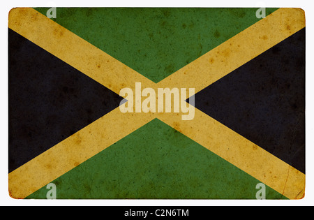 Computer designed highly detailed grunge illustration - Flag of Jamaica Stock Photo