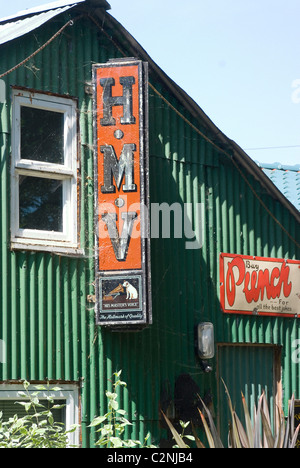 Detail of old sign on an 'artist' house on Eel Pie Island, a small island in the Thames, near Twickenham, England Stock Photo