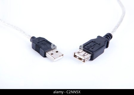 USB male and female on white background Stock Photo