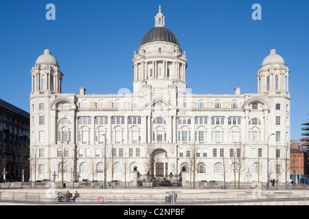 Port of Liverpool Building at Pier Head in Liverpool, Merseyside, England, UK. Stock Photo