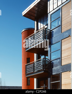 Stonebridge Estate, London. New Buildings balcony detail. Stock Photo