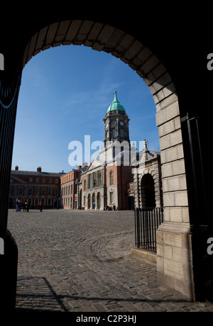 The Bedford Tower and front Courtyard, Dublin Castle, Dublin City, Ireland Stock Photo
