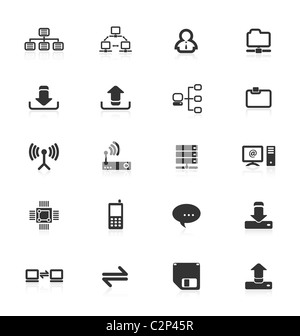 Collection of vector computer network communications icons Stock Photo ...