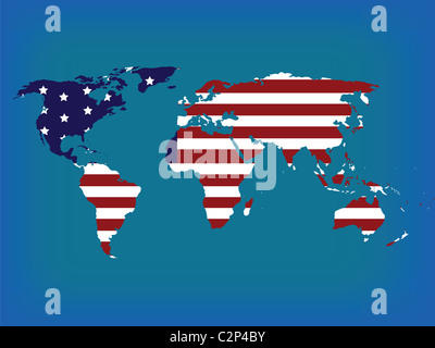 World map in colors Stock Photo